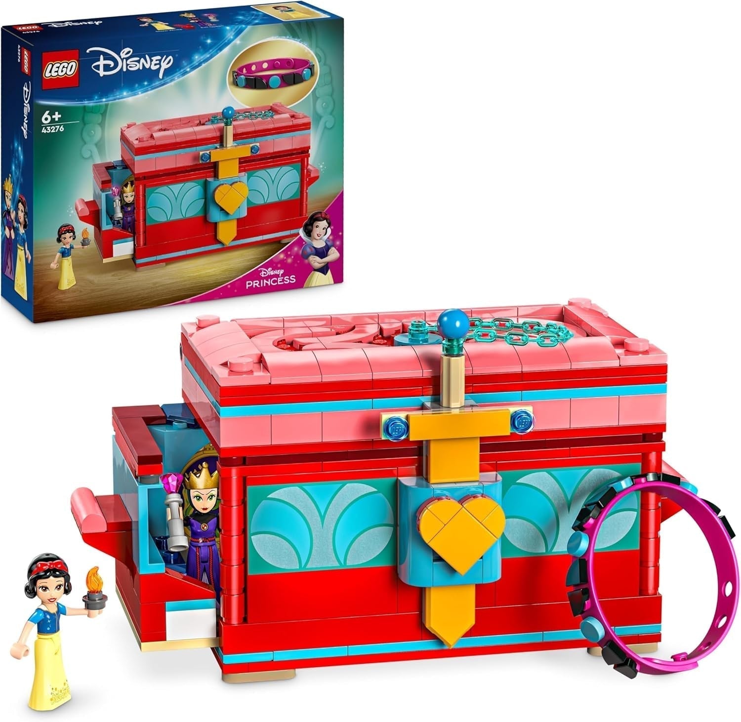LEGO Ç€ Disney Frozen Palatul de iarnă al Elsei, set de construit și jucat pentru copii cu palat model și minifigurine ELSA și Anna, cadou pentru fete, băieți și fani ai filmului de la 6 ani 43244 Seturi de constructie Besuche den LEGO-Store Cutie de bijuterii Albă ca Zăpada