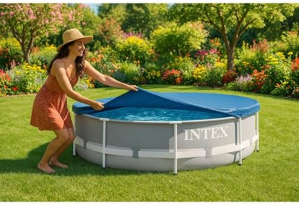 Prelată rotundă pentru piscină INTEX Ø 305cm pentru piscine cu cadru, prelată de iarnă, prelată de vară (28030)