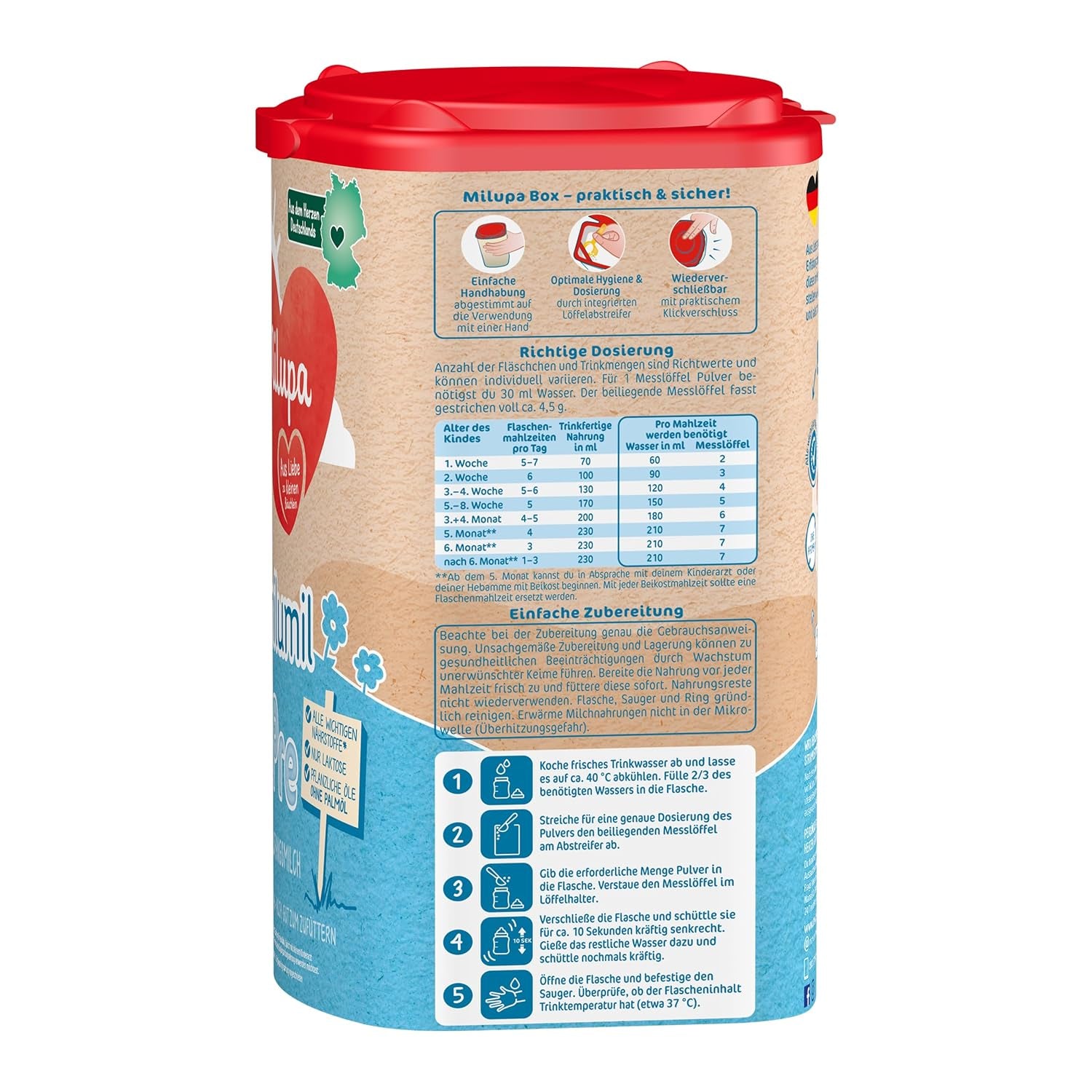 Milumil Milupa Lapte praf pentru bebeluși, primul lapte de la naștere, 800 g