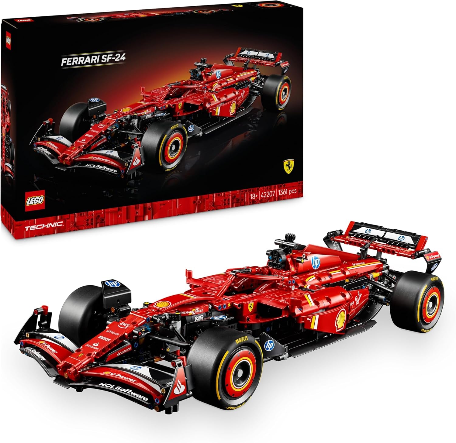 LEGO Technic Oracle Red Bull Racing RB20 F1 Rennauto Modell - Formel 1 Bauset zum Sammeln - V6-Motor, Getriebe, Lenkung & DRS im Maßstab 1:8 - Geschenkidee für Erwachsene & Teenager 42206