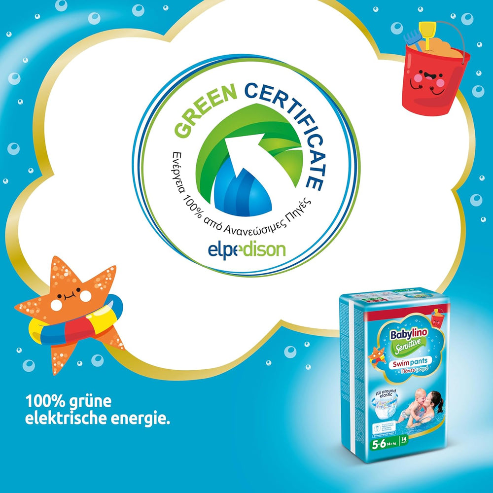 Scutece Sensitive Swim Pants, pentru mare și piscină, mărimea 5-6 (peste 14 kg), 84 bucăți