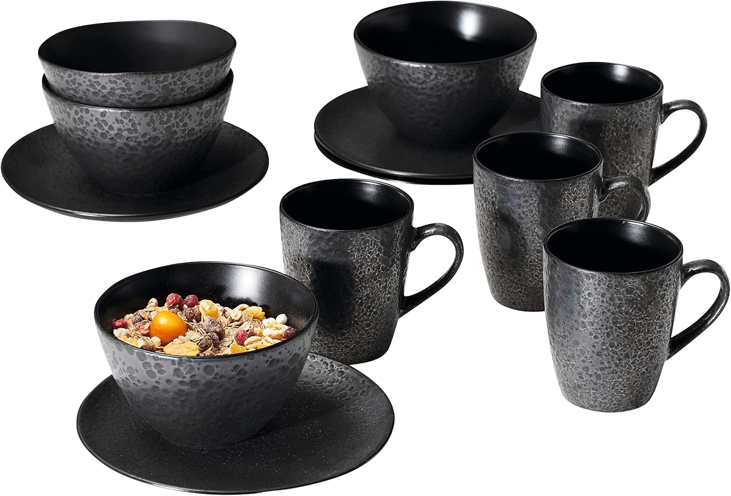 Serviciu de mic dejun Ritzenhoff & Breker Kitwe, 12 piese, negru