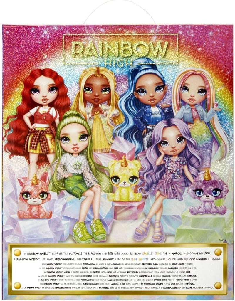 Păpușă Rainbow High Fashion cu Slime și Animal de Companie - Violet (Mov) - Păpușă Sclipitoare de 28 cm cu Slime Sclipitor, Animal de Companie Magic și Accesorii de Modă - Jucărie pentru Copii - Ideală pentru 4-12 Ani