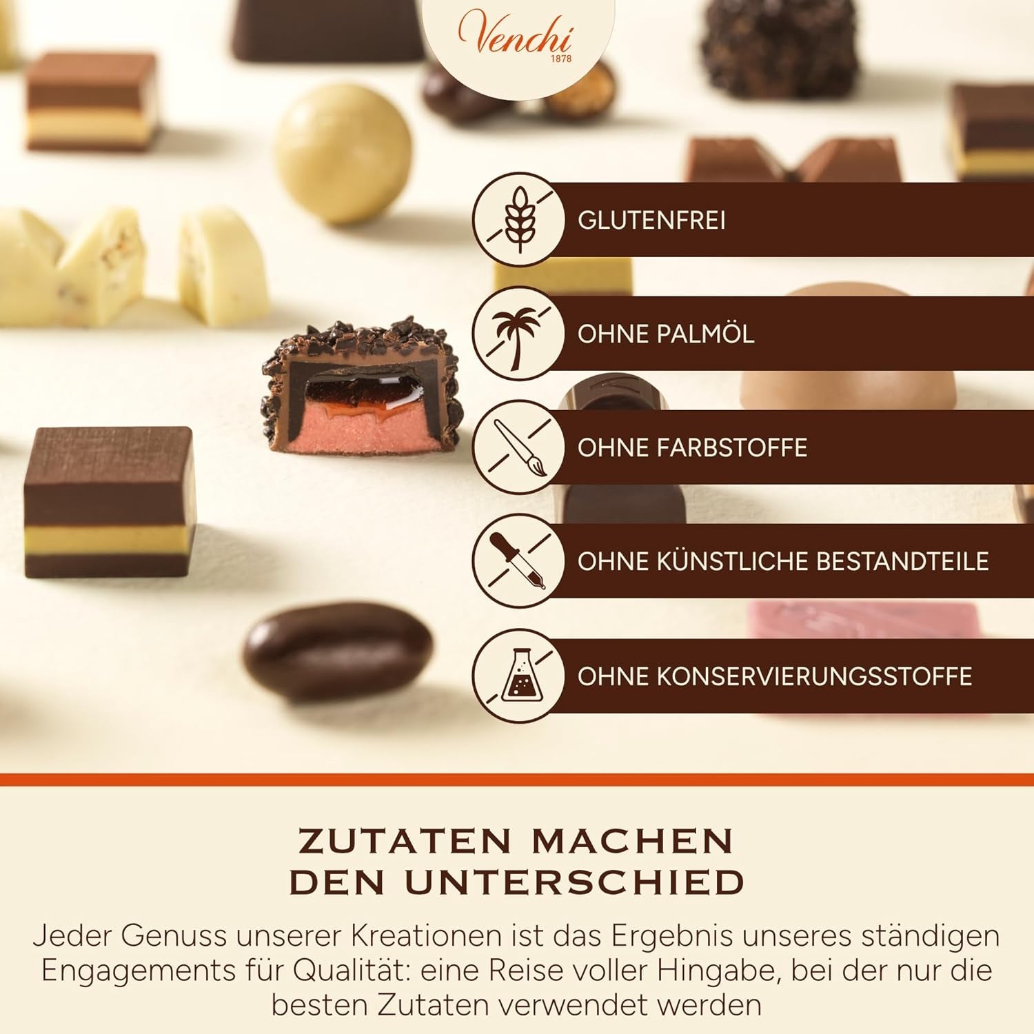 Venchi - Cuburi Chocoviar 75% - Praline cu umplutură "Cuor di Cacao", ciocolată neagră extra și granule Chocoviar 75% - pachet vrac de 1 kg - Vegan - Fără gluten