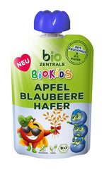 Biozentrale Biokids Piure de fructe mere afine ovăz | 12X90G | Gustare vegană cu fructe și ovăz | Fara adaos de zahar granulat Mama si Copilul Naty Shop