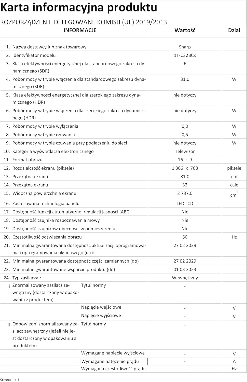 Televizor inteligent SHARP 32BC6E, 81 cm (32 inch), HD Ready, LED (Harman Kardon, HDMI, tuner HD)
