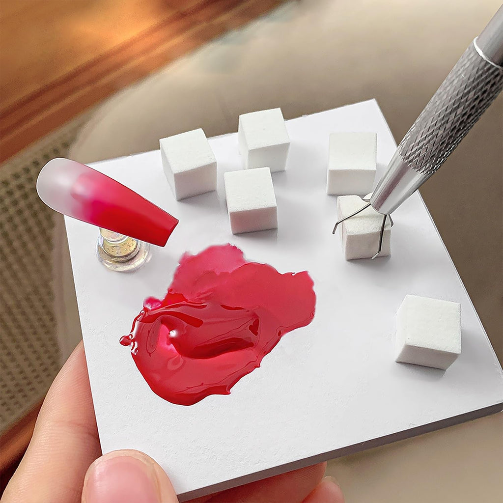 200 Stück Nail Art Schwamm Mit Metallgreifer, Sponge Nagel Pinsel, Nageldesign Zubehör Schwammpinsel, Um Eine Vielzahl Von Gradient Nail Art Patterns Zu Erstellen(Weiß?