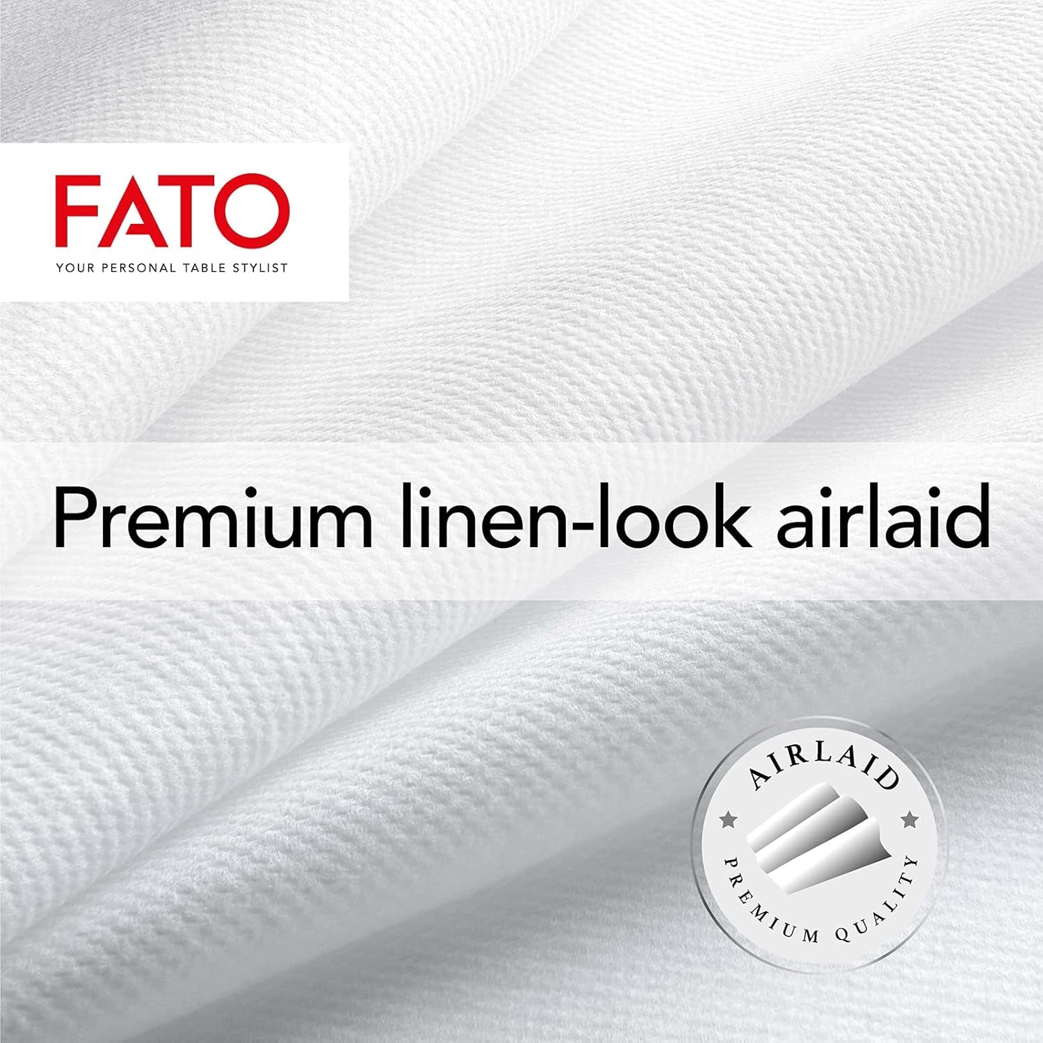 Fato - Șervețele din hârtie uscată, airlaid, efect textil, pachet de 50 de șervețele, format 40X40 pliate în 4, decor Shade Silver