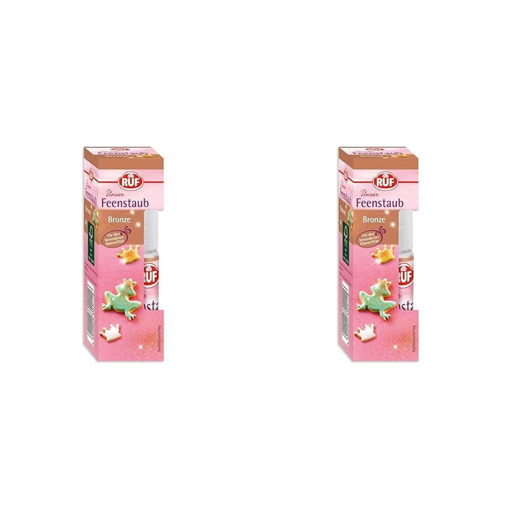 RUF Fairy Dust, praf de sclipici comestibil într-o sticlă cu pompă pentru pulverizare, 10 grame Sprinkles Naty Shop Bronz 2 x 10 grame