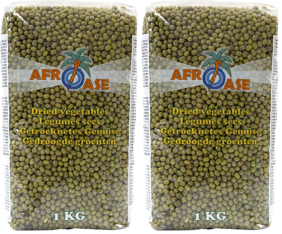 AFROASE - Fasole verde mung - 1 x 1 kg (Pachet de 2)