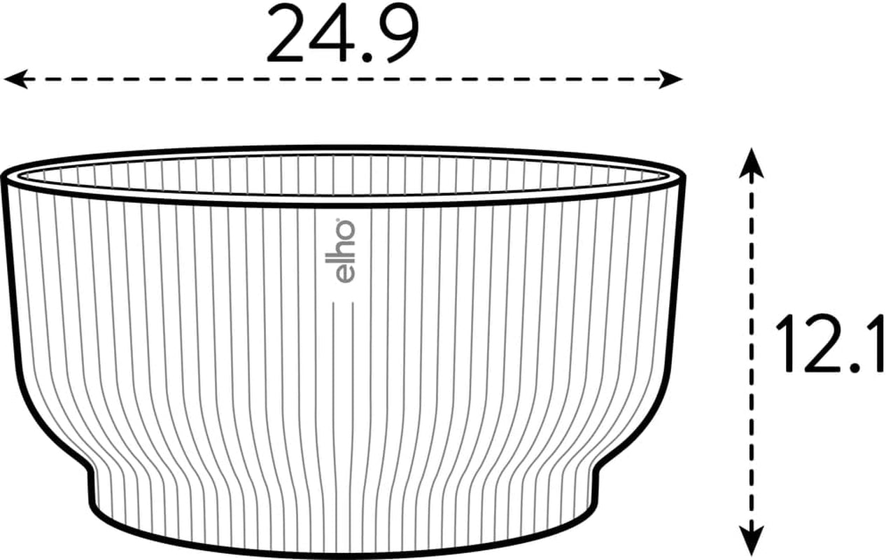 elho Vibes Fold Bowl 25 - Ghiveci de flori de interior - 100% plastic reciclat - Ø 24,9 x H 12,1 cm - Alb/In Alb