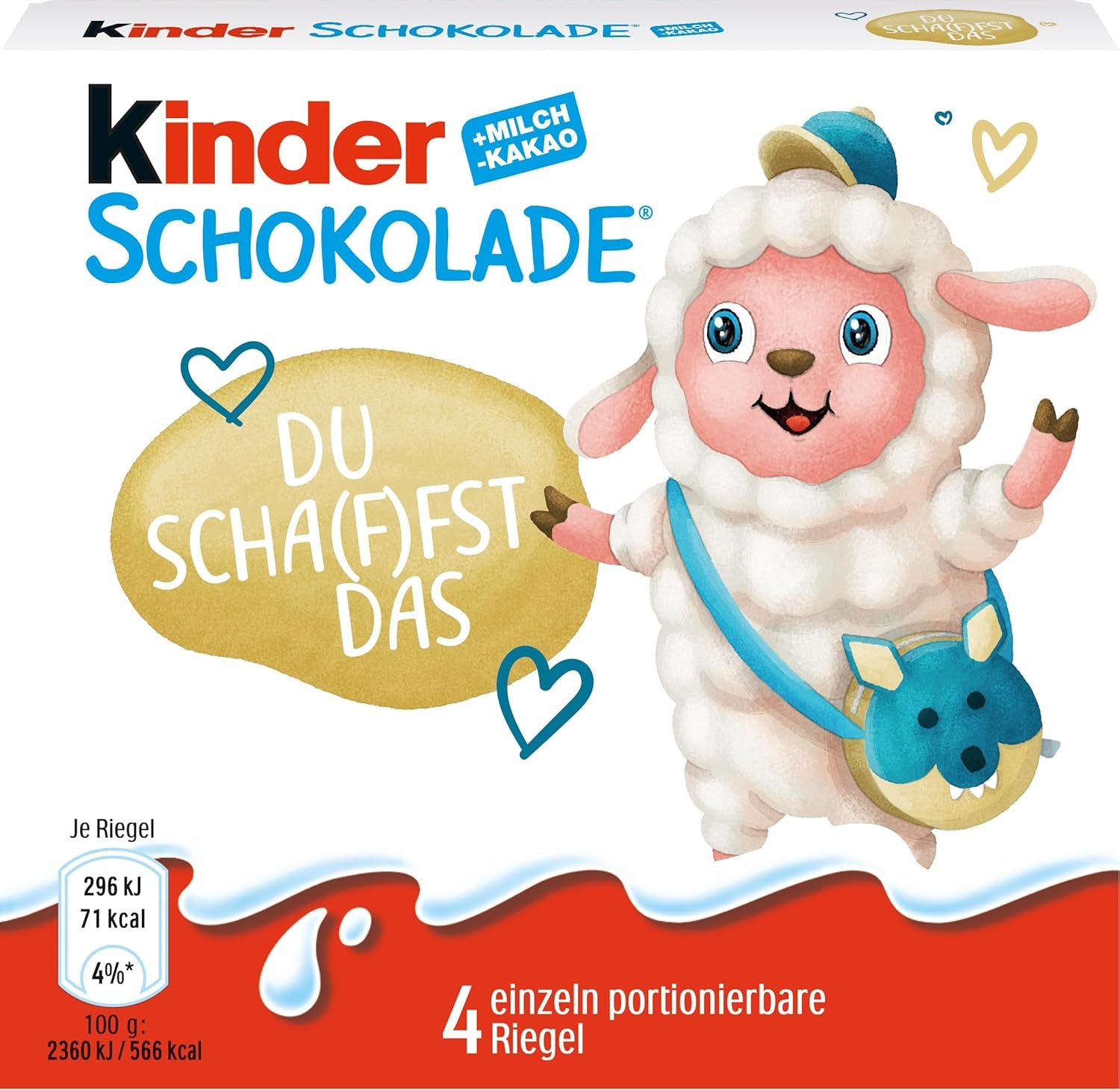 Kinder Chocolate (20 x 50g) – Cadou de Ziua Îndrăgostiților pentru el și ea, dulciuri pentru Carnaval și Mardi Gras – Batoane de ciocolată din ciocolată cu lapte umplută – 20 de pachete a câte 4 batoane individuale fiecare