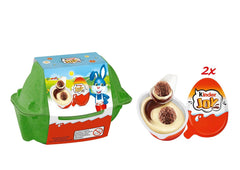 Kinder Joy pachet de 2 – O jumătate cu cremă delicioasă de lapte și cacao și biluțe crocante, iar cealaltă jumătate cu o surpriză grozavă – ciocolată de Paște, dulciuri de Paște – cadou de Paște – 40g