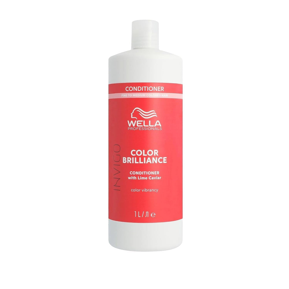Wella Professionals Invigo Color Brilliance - Șampon, balsam și mască de protecție a culorii pentru păr fin și gros, colorat - cu vitamina E, antioxidanți și pH scăzut - netezire și hrănire Masca de par Naty Shop Balsam 1 litru
