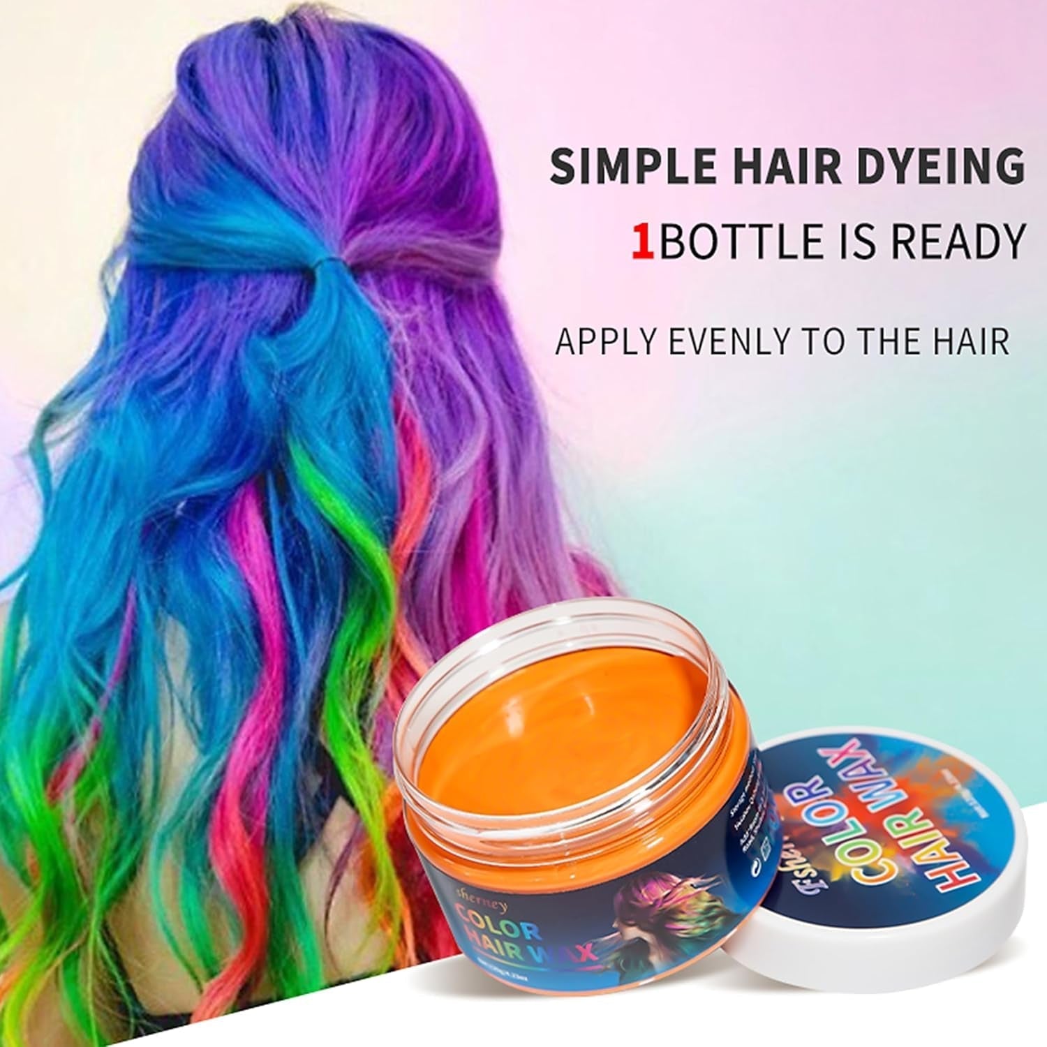 Vopsea temporară pentru păr verde - Ceară de culoare pentru păr, ton de păr pentru bărbați, femei, Pomadă pentru coafură naturală, ceară de vopsire a părului cu clip colorat pentru culoarea părului la petreceri nebune (4.23 oz, verde) Vopsea pentru par Naty Shop