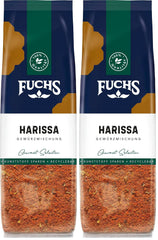 Fuchs Gewürze - Harissa Gewürzmischung im recyclebaren Nachfüllbeutel, zum Würzen von Reisgerichten, Couscous, Saucen und Suppen - 60 g