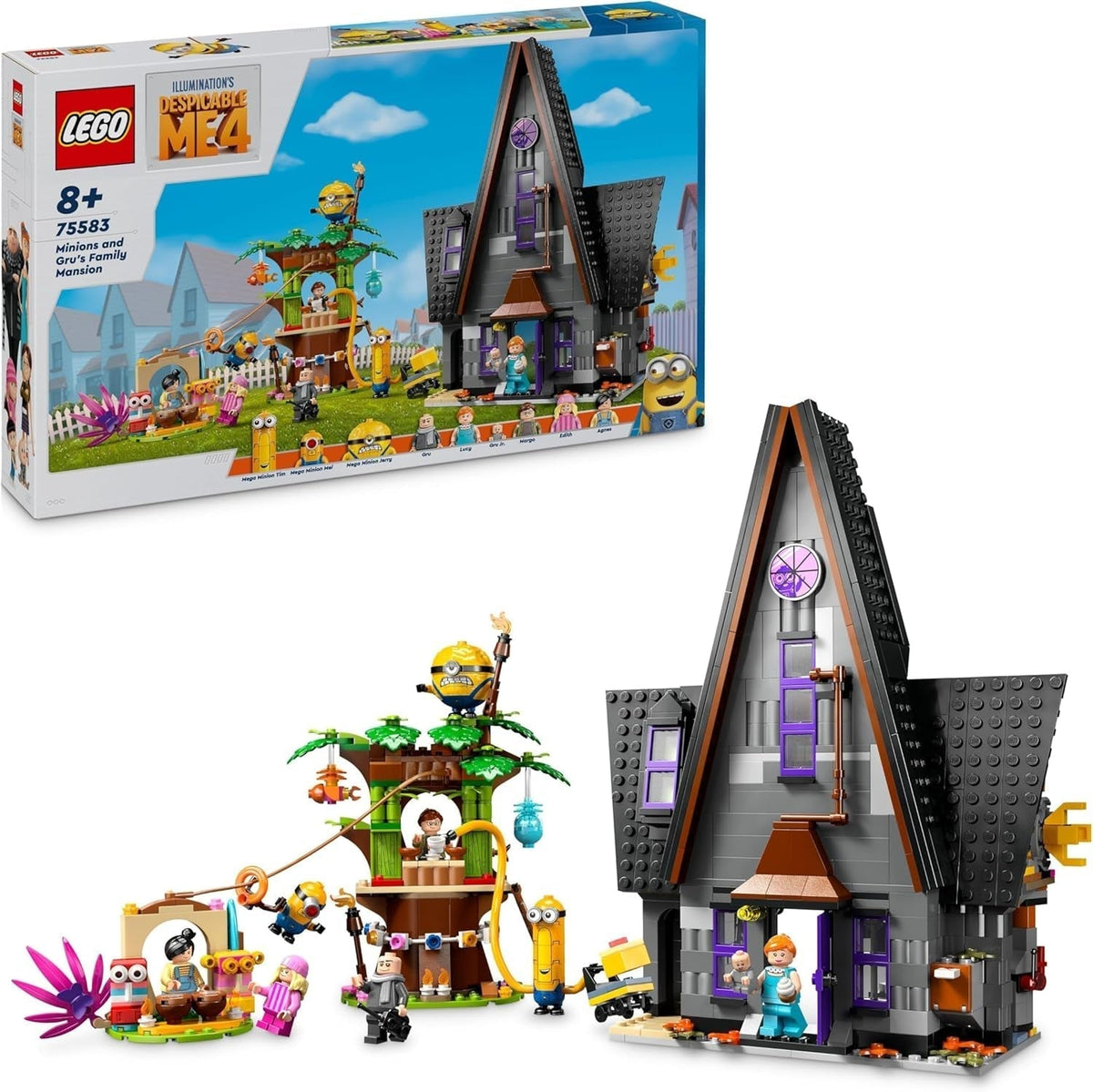 LEGO I - Simply Incorrigible 4 Vila de familie a lui Gru și a Minionilor, set de joacă pentru filmul I - Simply Incorrigible 4, jucărie pentru copii, cadou pentru băieți și fete începând cu vârsta de 8 ani 75583 Seturi de constructie Besuche den LEGO-Store Titlu implicit
