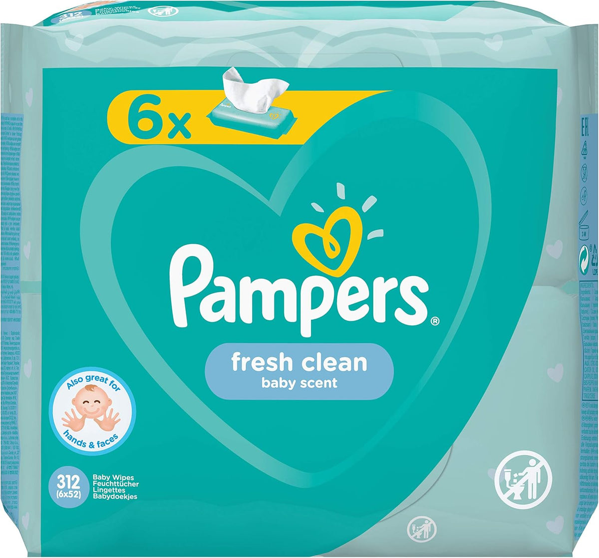 Șervețele umede Pampers 81688049 Fresh Clean pentru bebeluși, albe