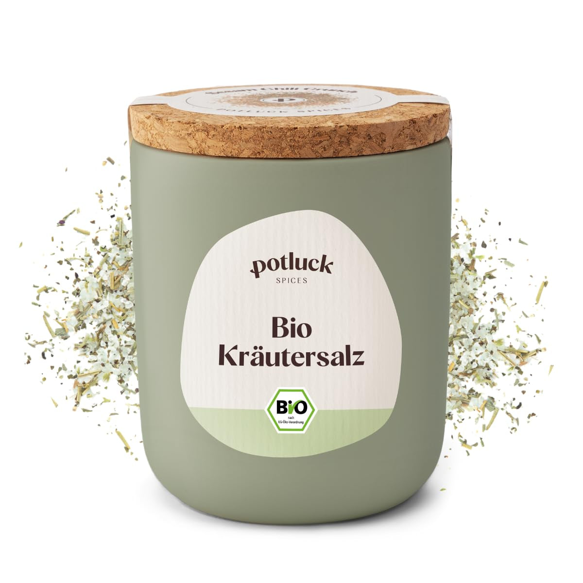 Potluck | Bio Sizilianisches Zitronensalz | Gewürzsalz für Fisch, Meeresfrüchte, Gemüse, Salate und Dressings | 140g im Keramiktopf