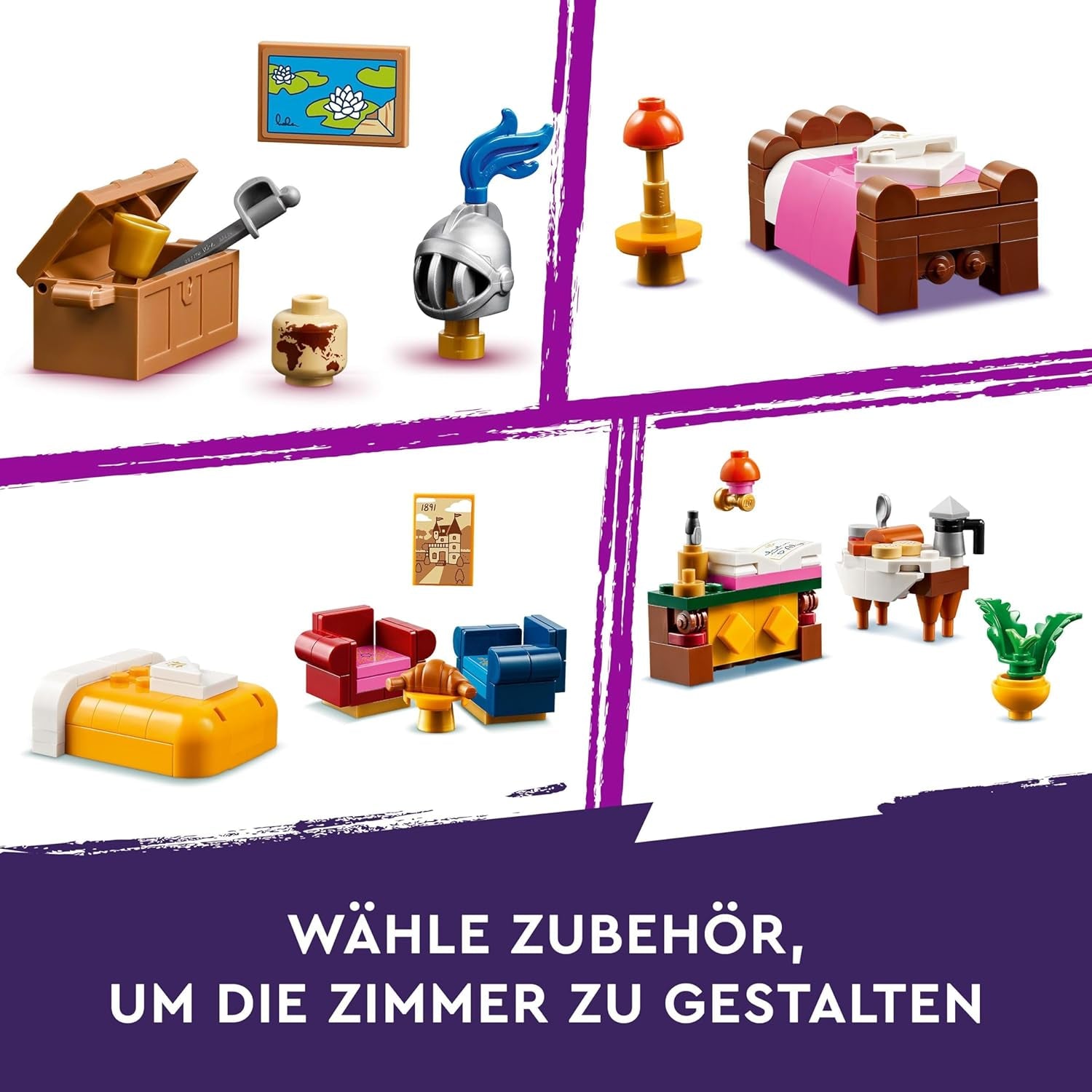 Castelul LEGO Friends cu cazare de vacanță, hotel Playset pentru copii și adolescenți de la 12 ani cu 4 figurine, câine și accesorii, idee de cadou pentru fete și băieți 42638 Seturi de constructie Besuche den LEGO-Store