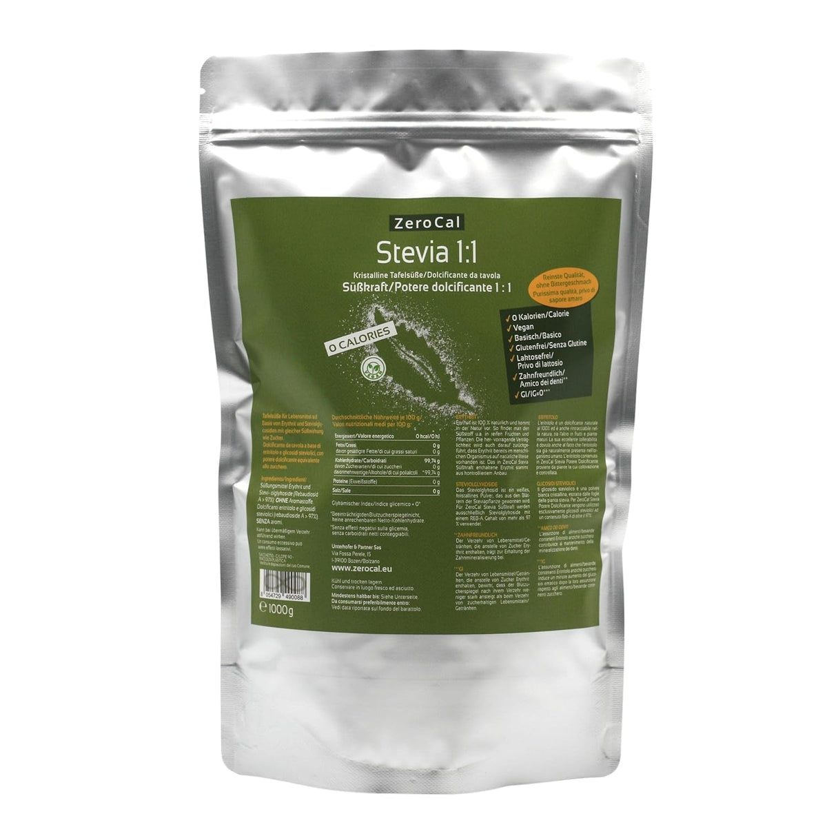 Stevia 1:1 (Erythrit - Stevia) - Natürlicher Zuckerersatzstoff, 1000 G Indulcitori Naty Shop Default Title