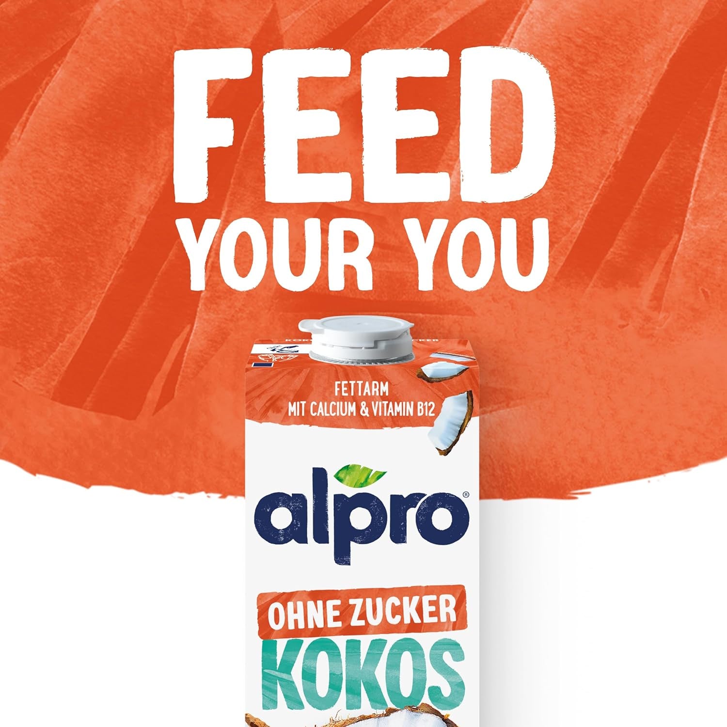 Alpro Kokosnussdrink ohne Zucker – Ohne Süßstoffe – Vegan und milchfrei – Von Natur aus laktosefrei und fettarm – Reich an Calcium und Vitaminen – 8 x 1 L