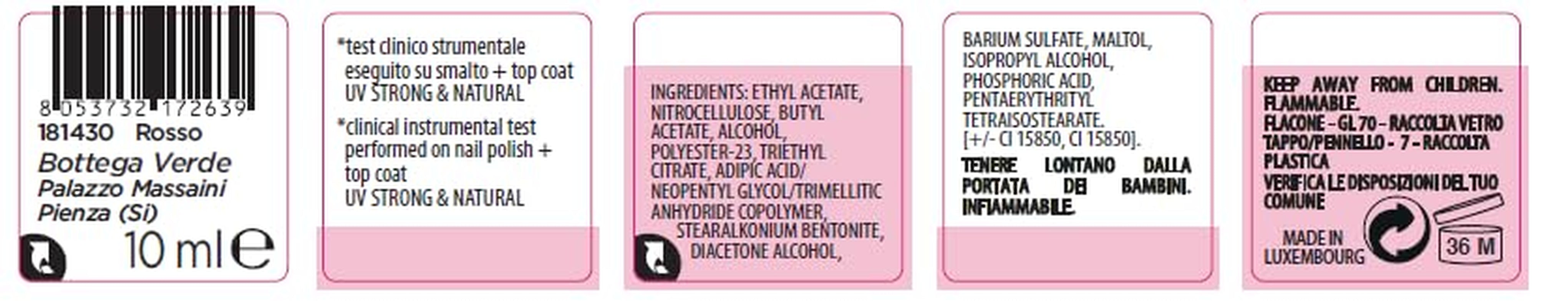 Oja 10ml, roșie, rezistă 7 zile