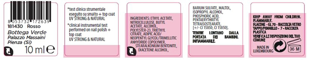Oja 10ml, roșie, rezistă 7 zile