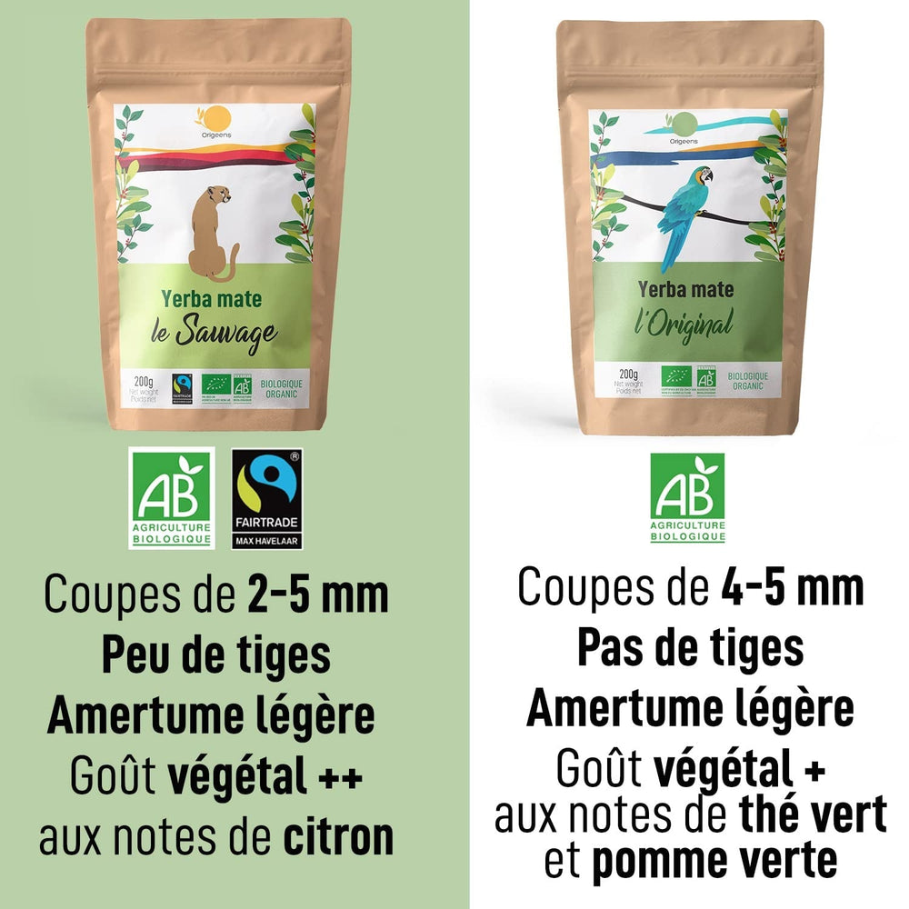 ORIGEENS BIO YERBA MATE TEA 200G - Originalul I Bio Yerba Mate neprăjită, frunze, fără tulpini, praf și firimituri I Băutură energizantă și detoxifiantă
