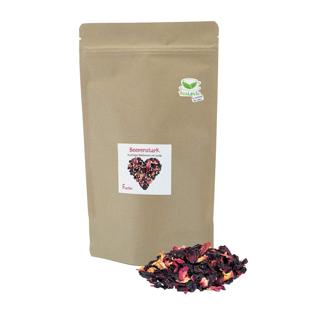 Tealavie - Ceai pentru copii fără zahăr - Căpșuni de pădure și rubarbă (200 g) Tealavie Fruit - Ceai de fructe vrac