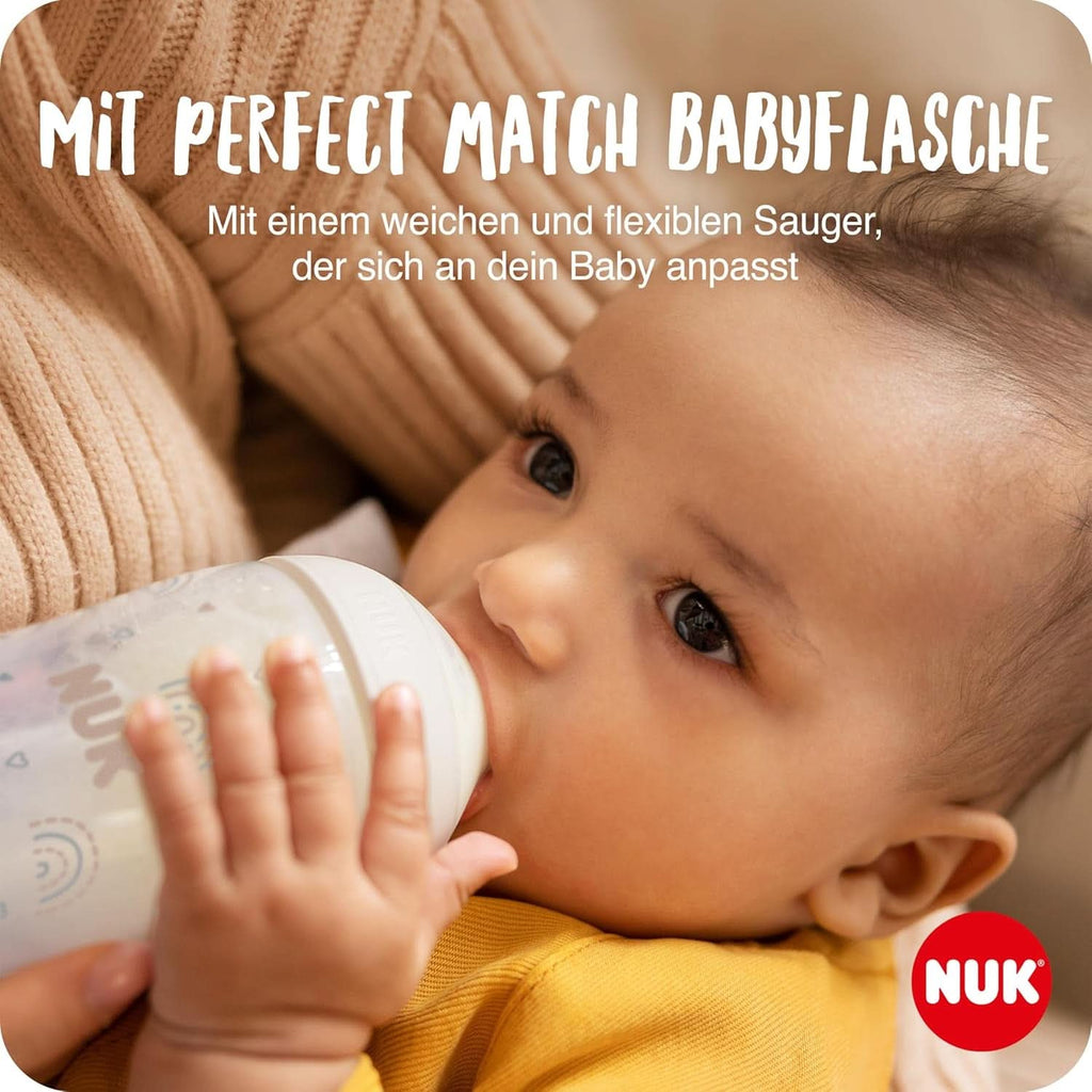 Set pompa de san manuala NUK, Pernă moale din silicon, 2 biberoane perfect combinate, 150 ml Accesorii Hrana si Alaptare Bebe Naty Shop