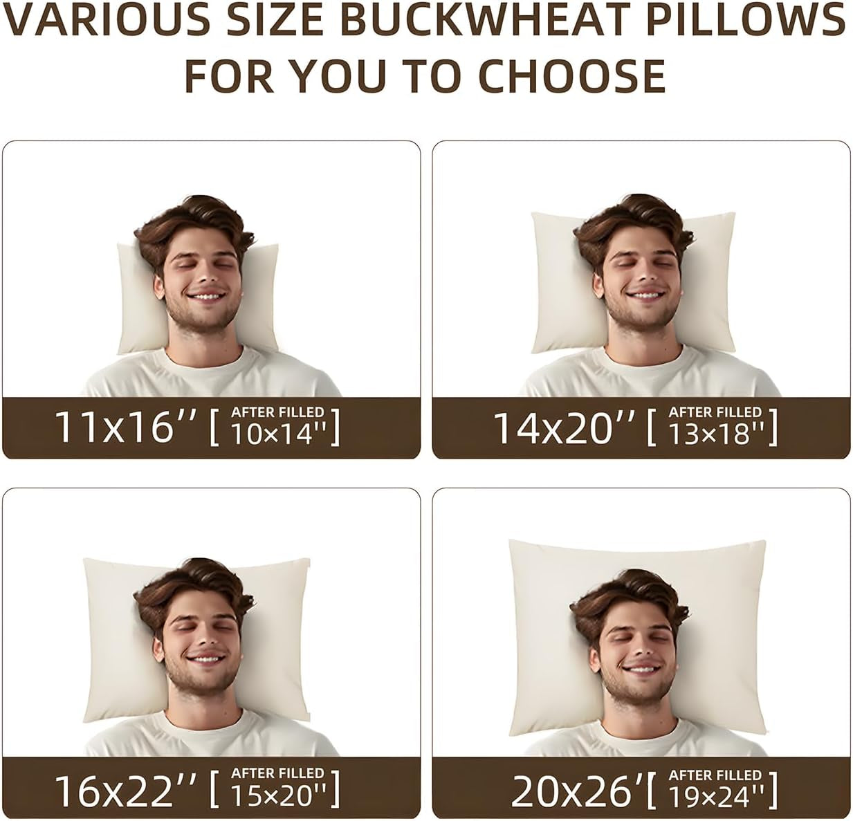 LOFE Pernă organică de hrișcă pentru dormit, 35,6 X 50,8 cm, reglabilă, respirabilă pentru un somn răcoros, suport cervical pentru cei care dorm pe spate și lateral (Tartary Buckwheat Hulls) Perne standard Naty Shop