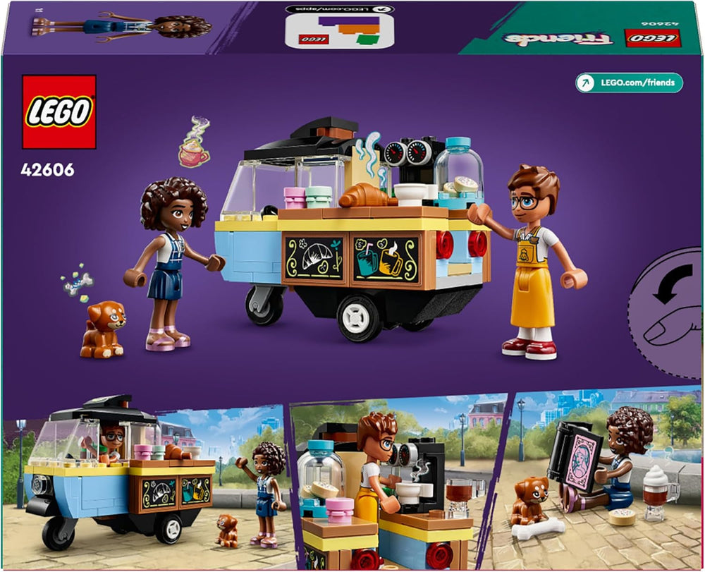 LEGO Friends Rolling Café, jucărie mică de copt pentru copii, cadou pentru fete și băieți de la 6 ani, jucărie educativă cu personajele Aliya, Jules și câinele Aira 42606 Seturi de constructie Besuche den LEGO-Store