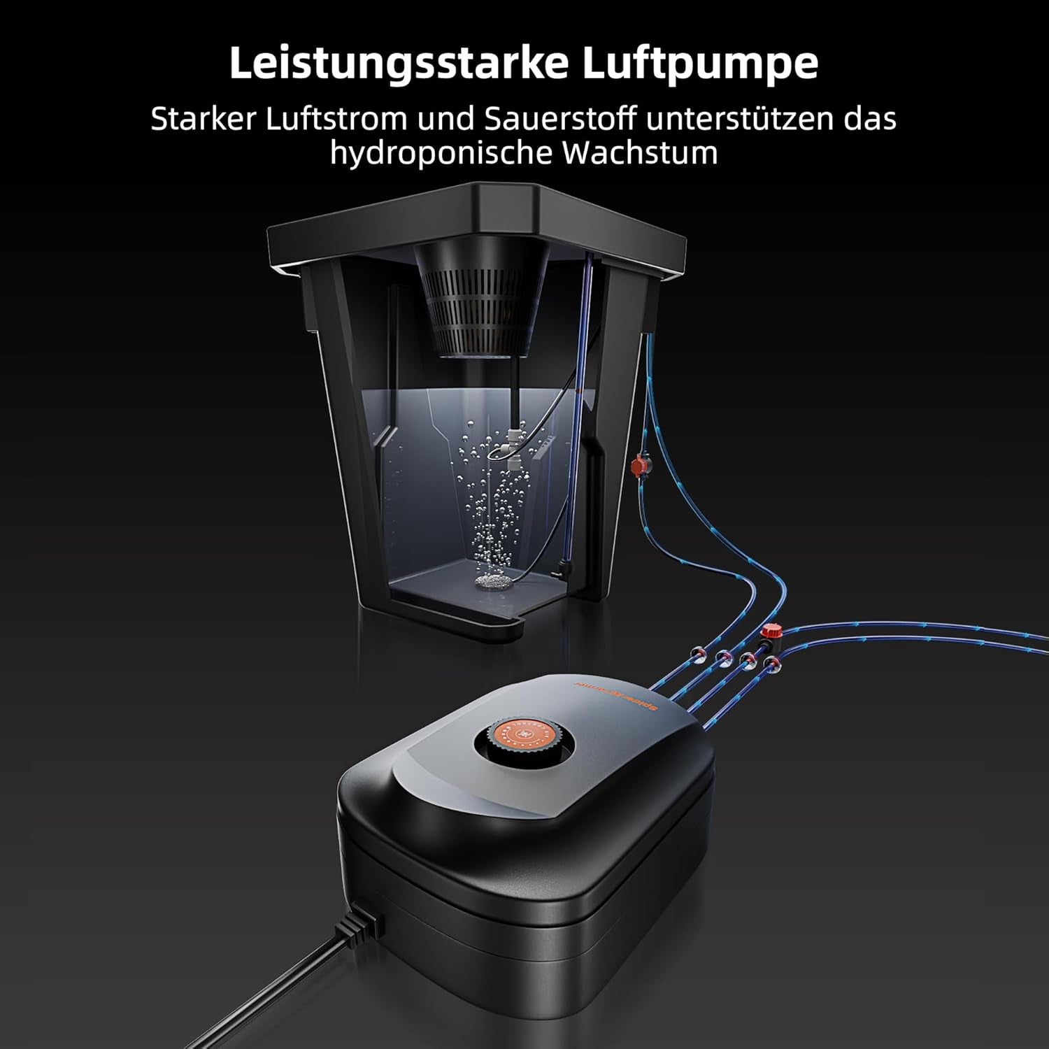 Sistem de creștere hidroponică Spider Farmer DWC cu cultură în apă adâncă de 27 de litri/7 galoane, design nou al capacului triunghiular, sistem de grădinărit cu picurare circulantă cu kit de picurare în ghiveci, pompă de aer de 8W, 2 găleți