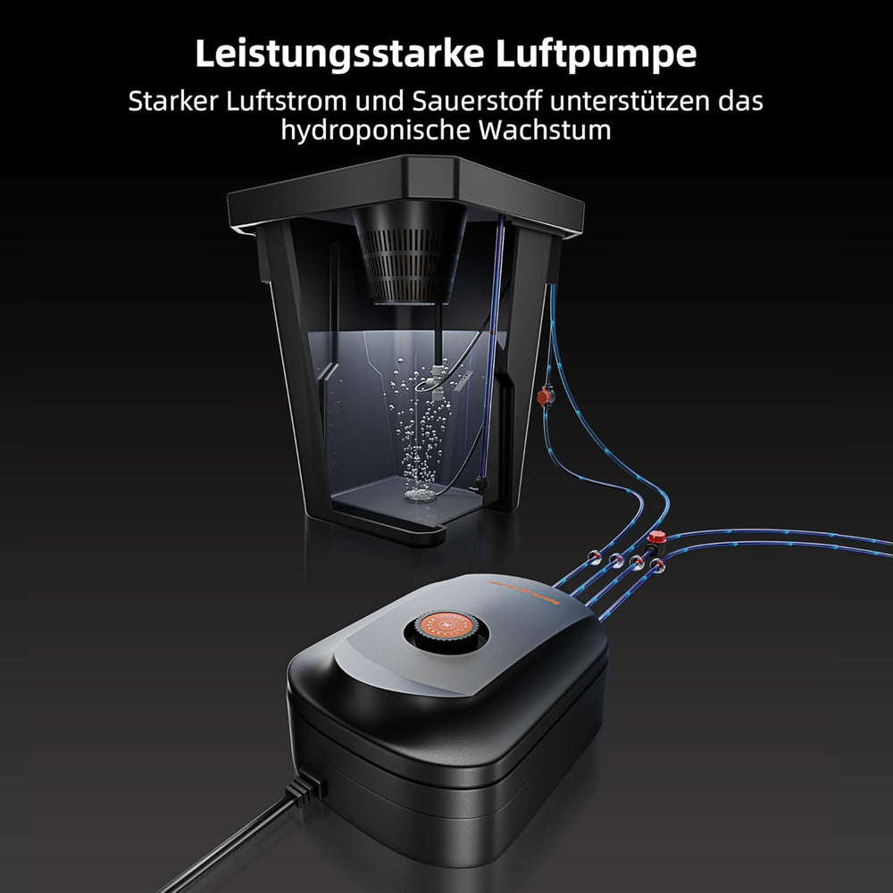 Sistem de creștere hidroponică Spider Farmer DWC cu cultură în apă adâncă de 27 de litri/7 galoane, design nou al capacului triunghiular, sistem de grădinărit cu picurare circulantă cu kit de picurare în ghiveci, pompă de aer de 8W, 2 găleți
