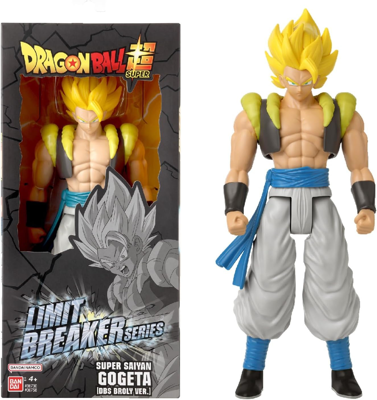 BANDAI - Dragon Ball Super - Giant Limit Breaker Figure 30 Cm - Super Saiyan Vegeta Blue - Licența oficială Dragon Ball - Figură Vegeta mare articulată - Jucărie pentru copii 4+ ani - 36732 Action figures Naty Shop Super Saiyan Gogeta