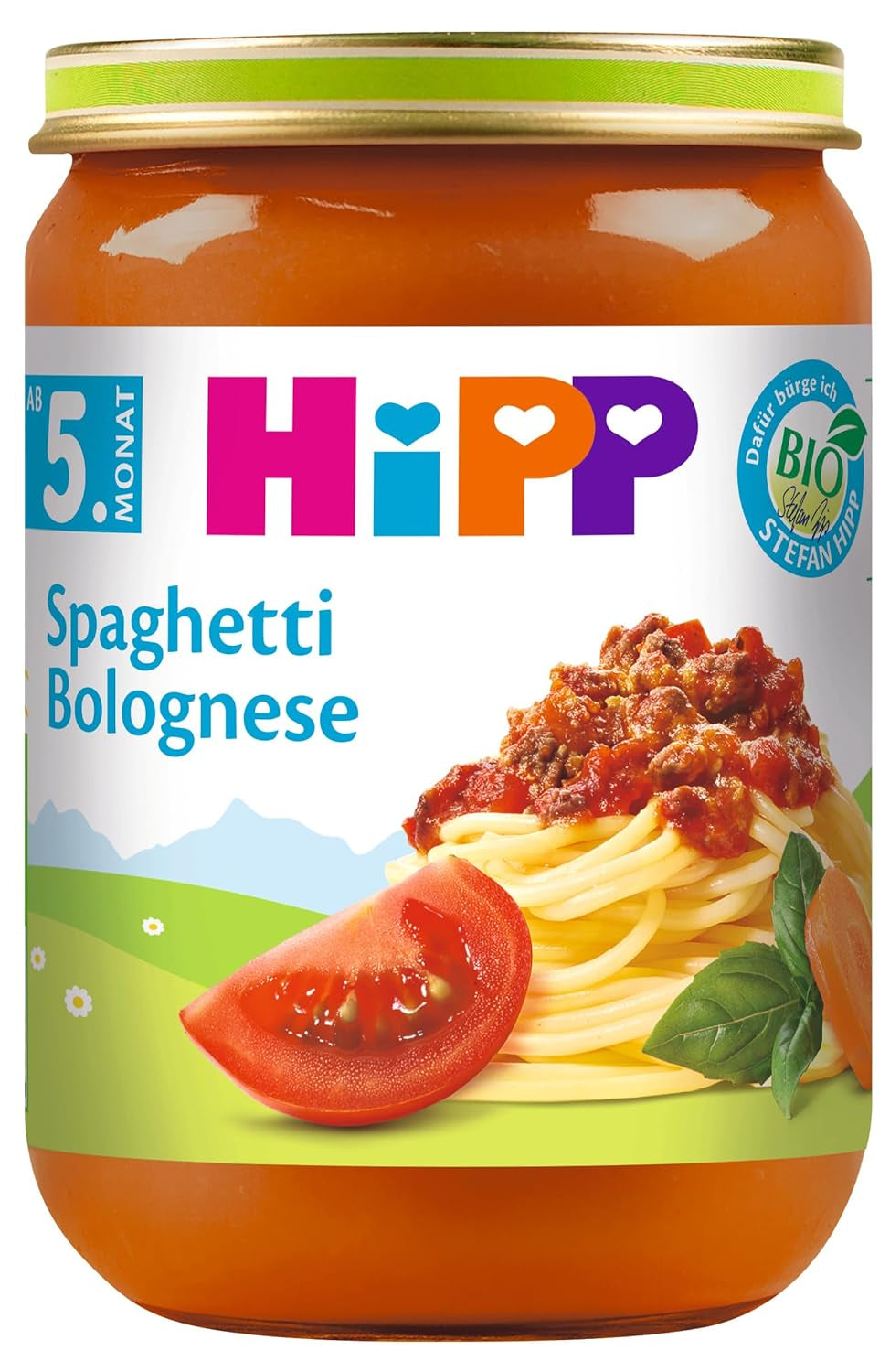 Hipp Spaghete Bolognese, pachet de 6 (6 x 190 g) - bio