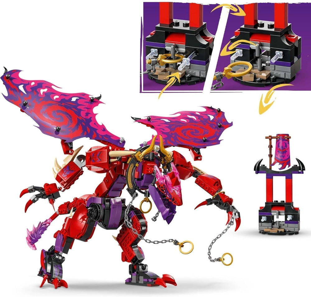 LEGO NINJAGO Chaos Dragon Thundertooth - Jucărie cu 6 minifigurine Ninja - Set de construcție pentru jocuri de rol pentru băieți și fete cu vârsta peste 8 ani - Cadouri pentru fanii serialului TV Rise of the Dragons 71832 Seturi de constructie Besuche den LEGO-Store