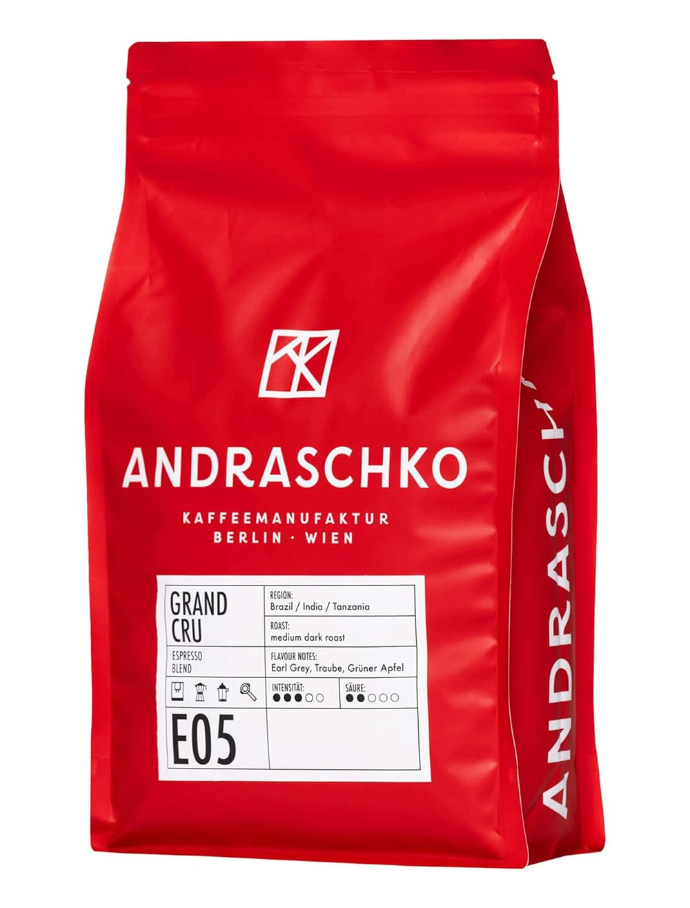 Grand Cru Espresso Blend - 100 % Arabica aus Brasilien, Indien & Tansania - fruchtig & komplex mit Earl Grey, Traube & grünem Apfel - ganze Bohnen - 1kg - frisch geröstet in Berlin