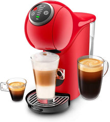 Krups KP3405 NESCAFÉ Dolce Gusto Genio S Plus Capsule Machine, Espresso Boost, Temperature Selection, Hot and Cold Drinks, 15 Bar Pump Pressure, 0.8 L Water Tank, 1500Watt, Colour Red mit Café au Lait