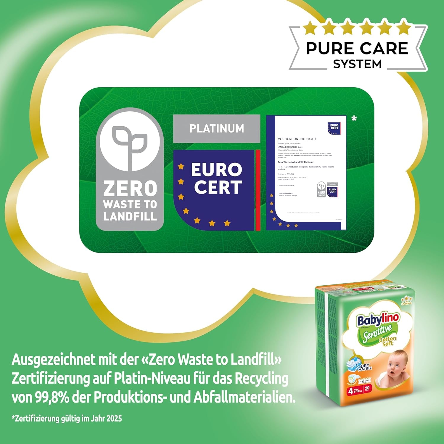 Scutece pentru bebeluși Sensitive mărimea 4, Maxi (8-13 kg), 20 bucăți