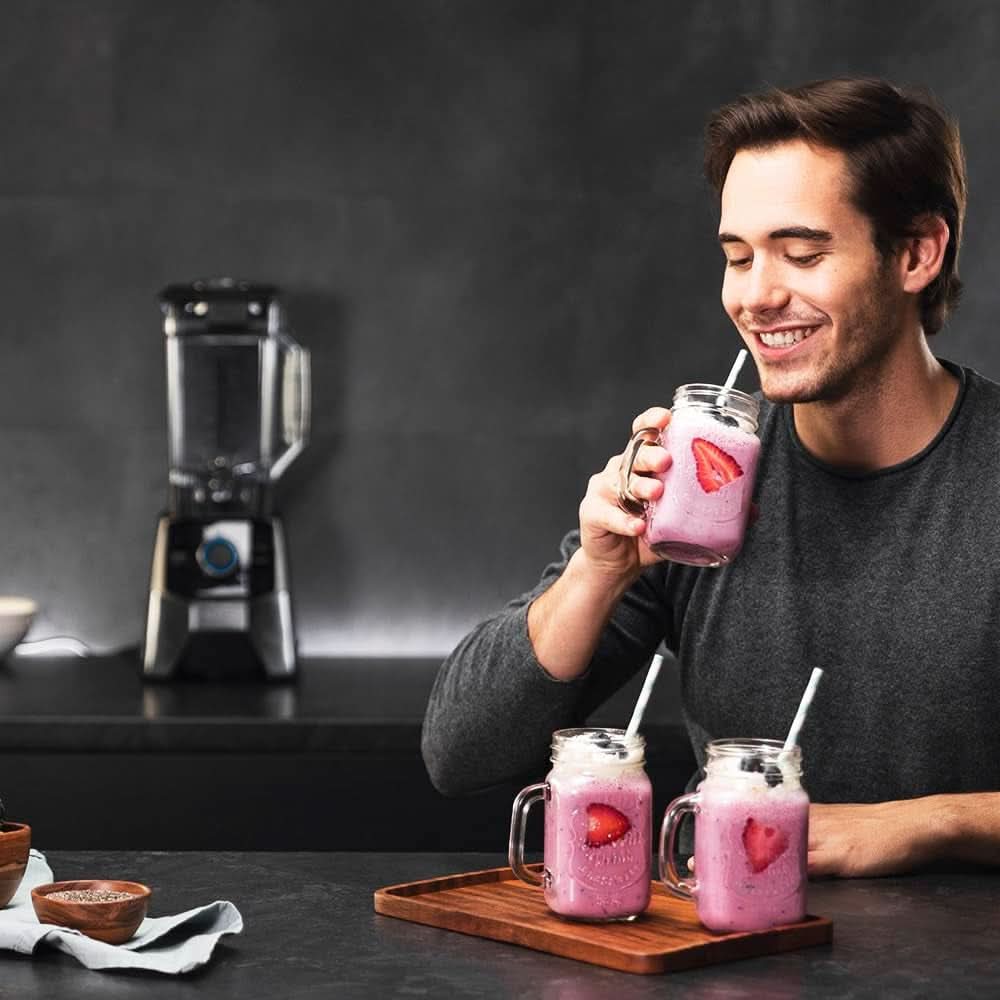 Cecotec Standmixer Power Black Titanium 2000 Pro, 2000 W- Leistung, 8 Mix-Klingen, Schwarz Titan-Beschichtung, 3 Programme, Quadratischer Krug, Bpa-Frei Mama si Copilul Naty Shop