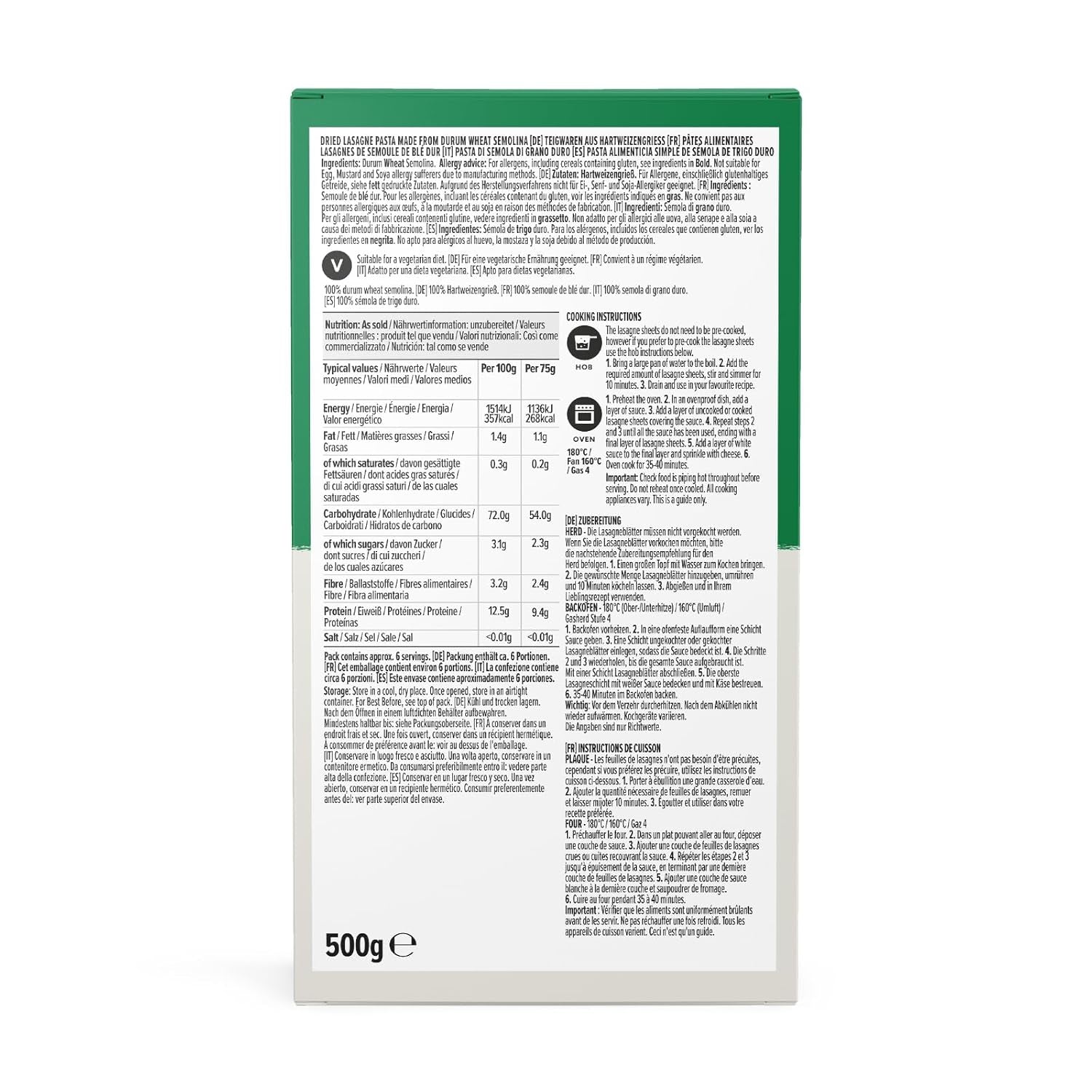 Foi de lasagna de la Amazon, 500g