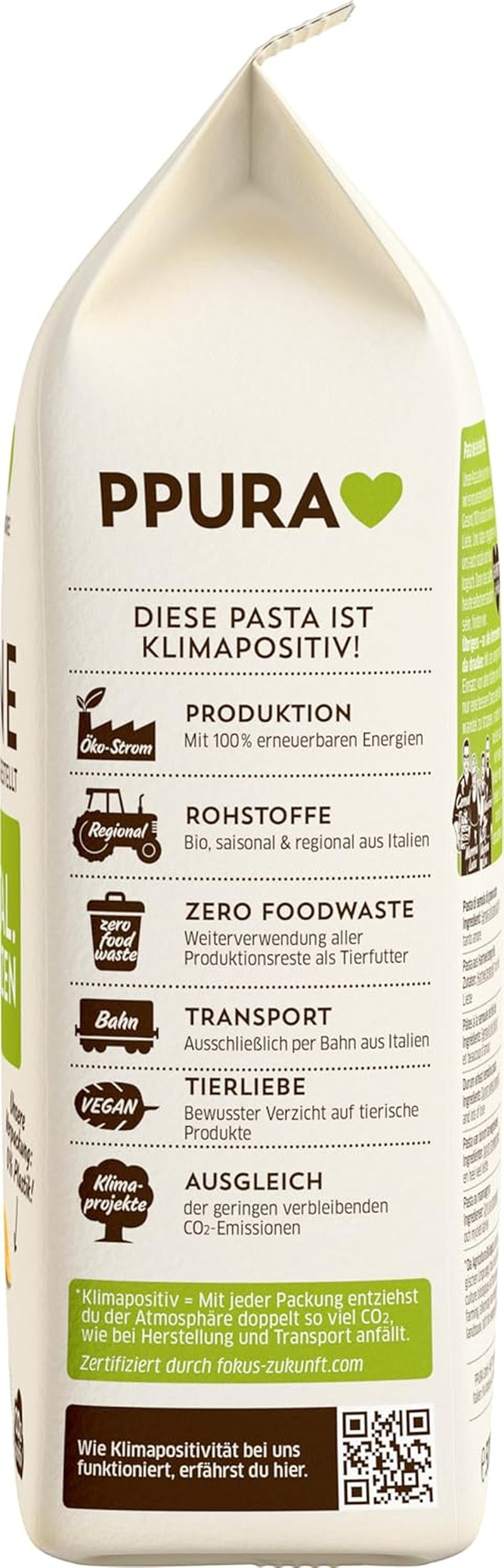 PPURA Paste Penne Organice din Grâu Dur 500g, paste tubulare 100% naturale, Fabricate în Italia - paste italiene fără aditivi, coloranți sau conservanți