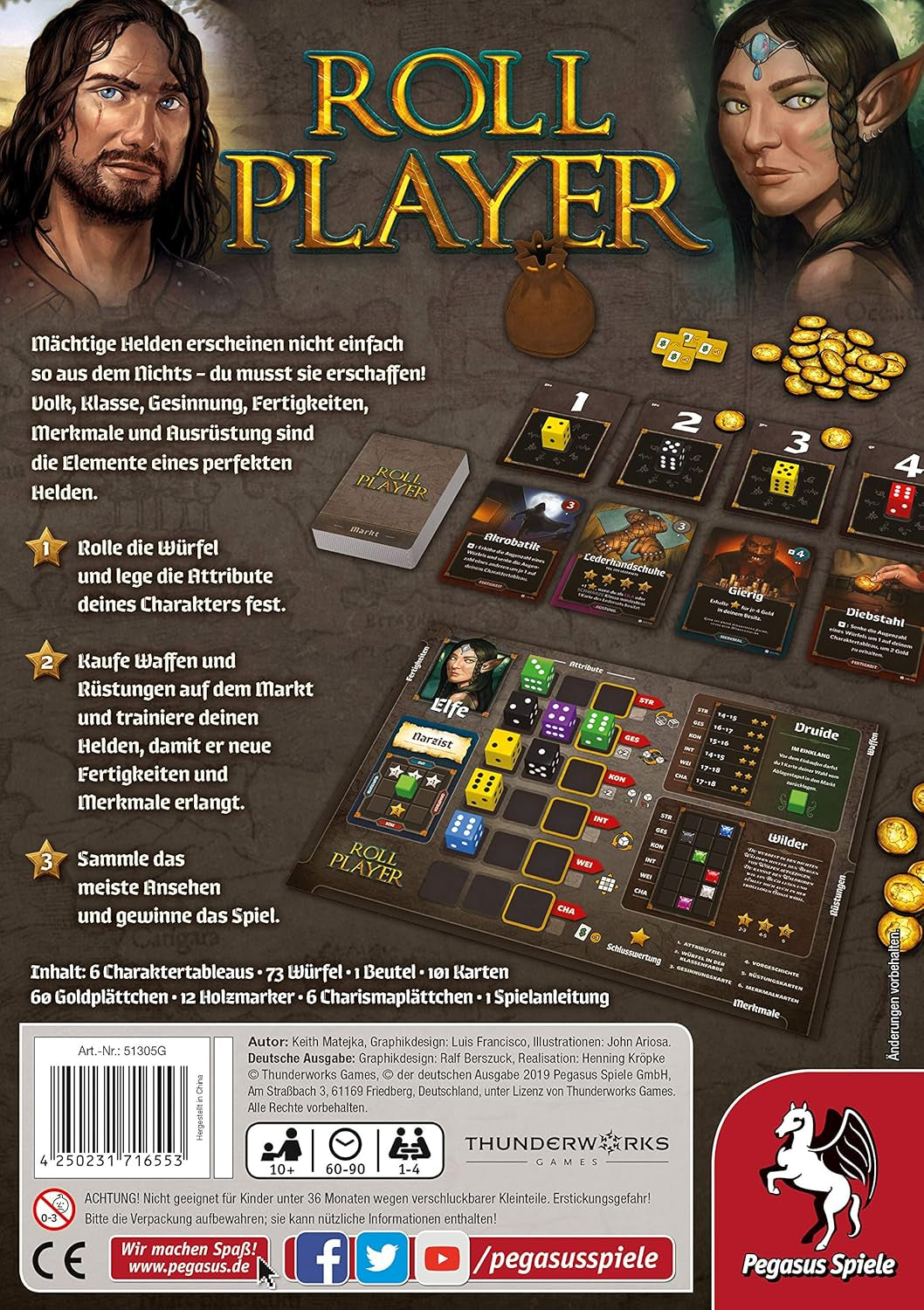 Pegasus Spiele 51305G - Roll Player (ediție germană), Colorat