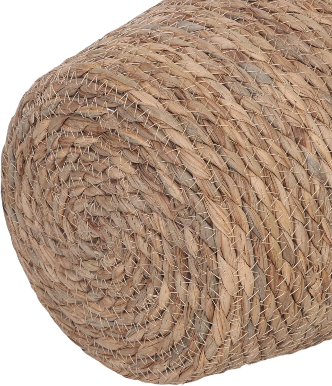 Ghiveci de flori Relaxdays, Set de 3, Stuf, Ghivece de plante cu folie, 3 dimensiuni, Stil Boho, Ghivece rotunde, Natural