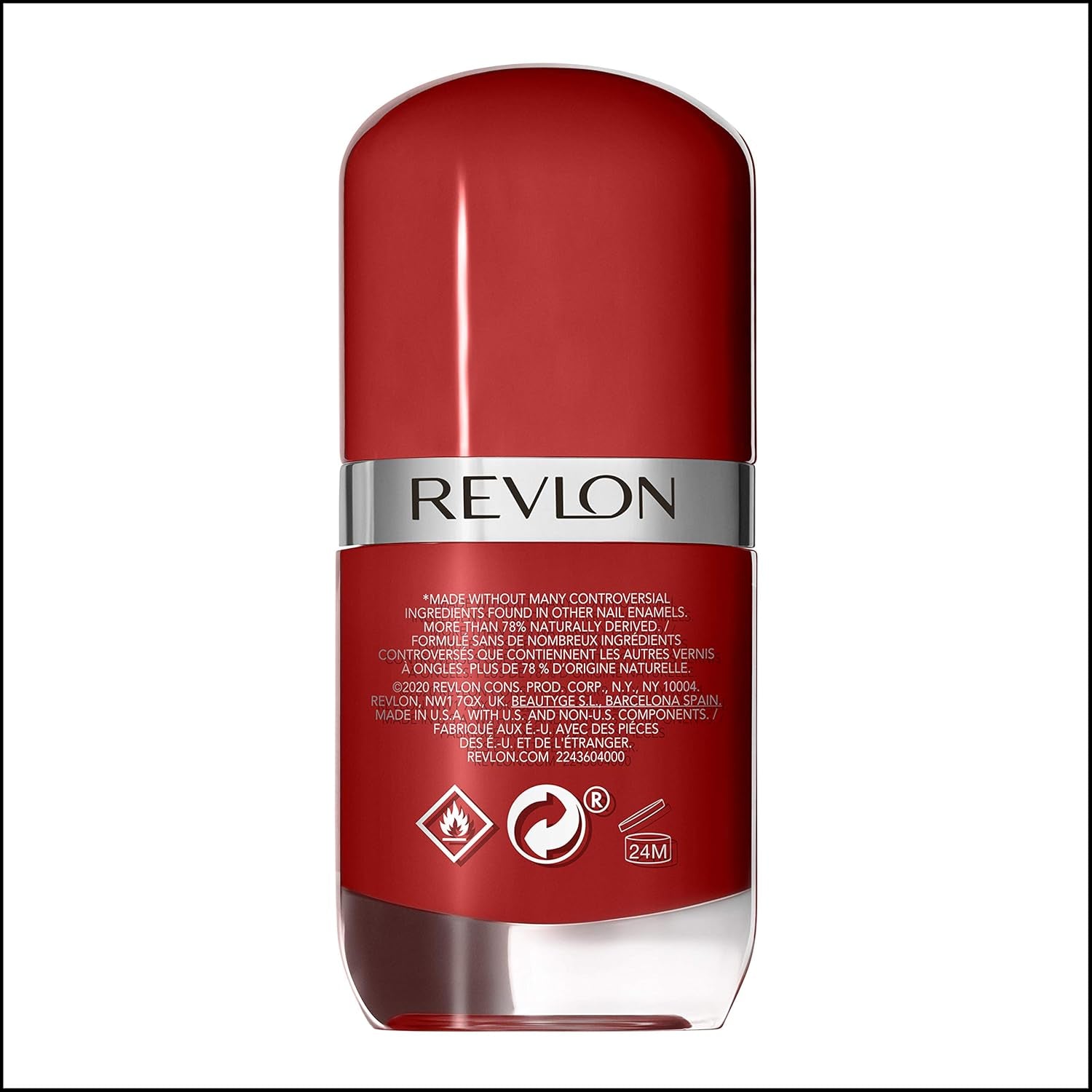 Oja Revlon Ultra HD Snap, formulă vegană de lungă durată, uscare rapidă și acoperire completă într-un singur strat, culoare (8 ml), roșu și negru (014), unisex