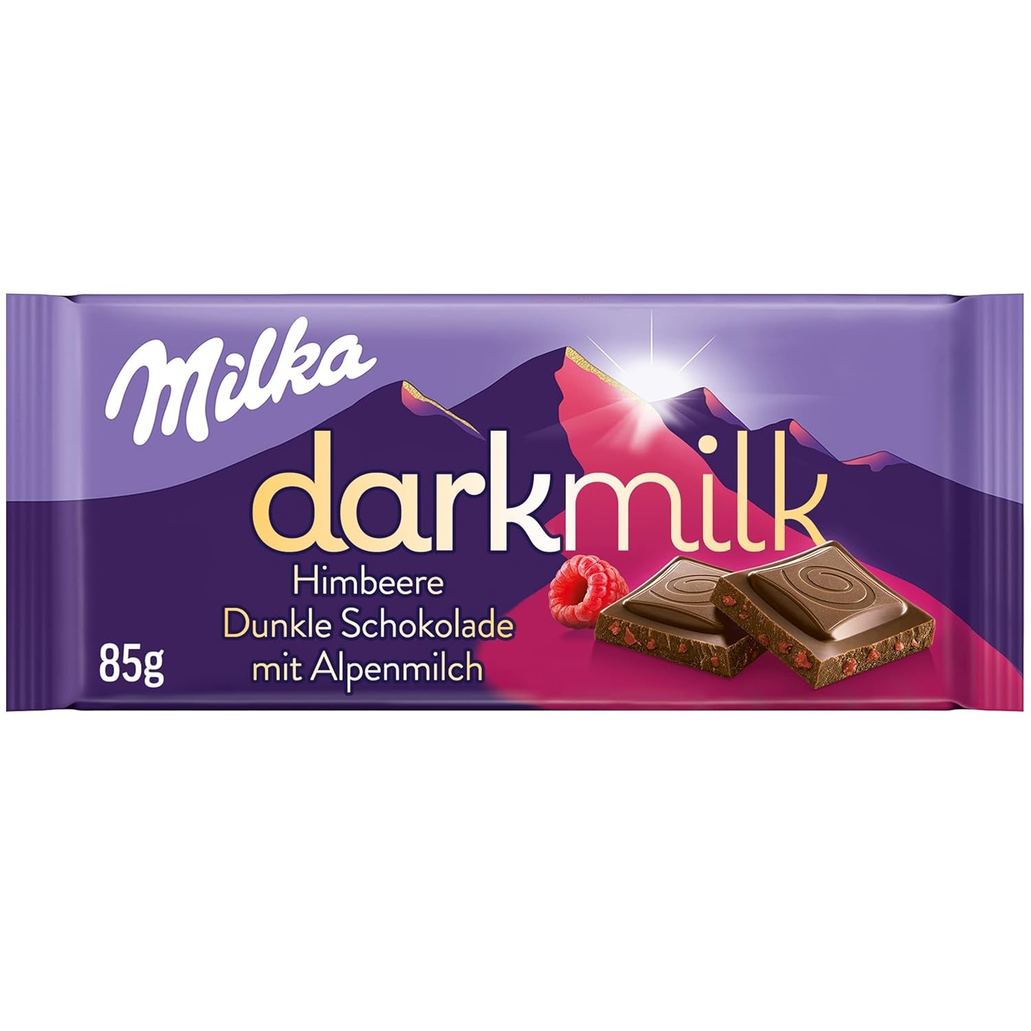 Milka Black Milk – Ciocolată alpină neagră cu lapte și umplutură cremoasă de nuga – 85g (pachet de 5)