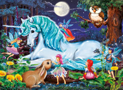 Ravensburger puzzle pentru copii - 10793 În pădurea fermecată - Unicorn puzzle pentru copii de 6 ani și peste, cu 100 de piese în format XXL Puzzle Naty Shop