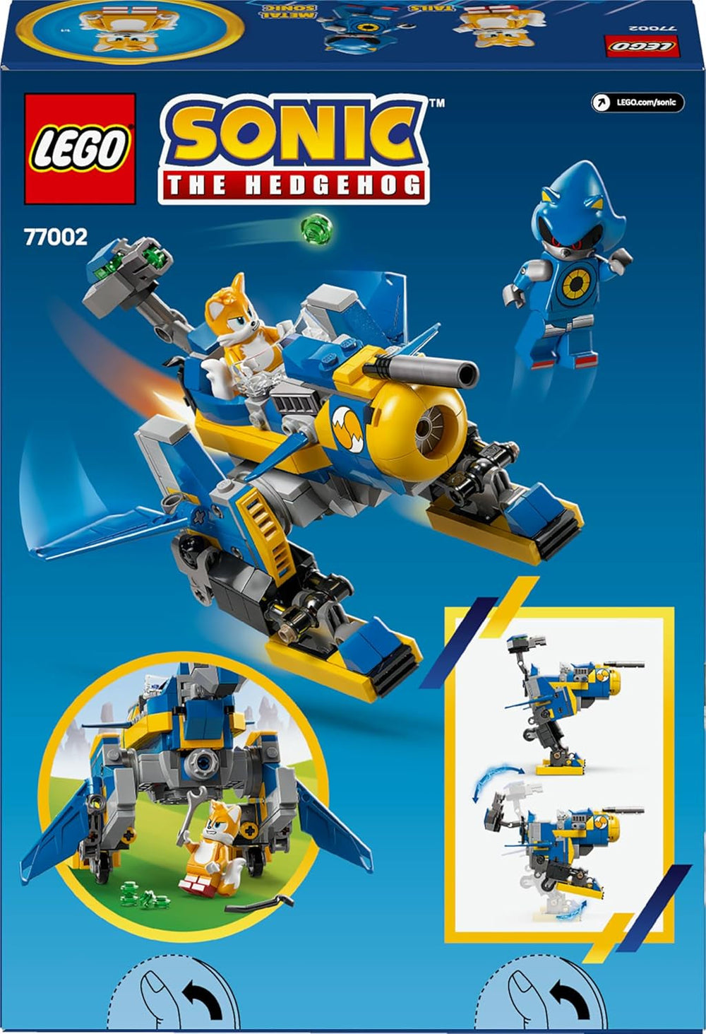 LEGO Sonic the Hedgehog Cyclone vs. Metal Sonic - Spielzeug Mechs zum Sammeln mit 2 Videospiel Minifiguren - Geschenkidee für Jungen und Mädchen ab 8 Jahren & Teenager Gaming Fans 77002